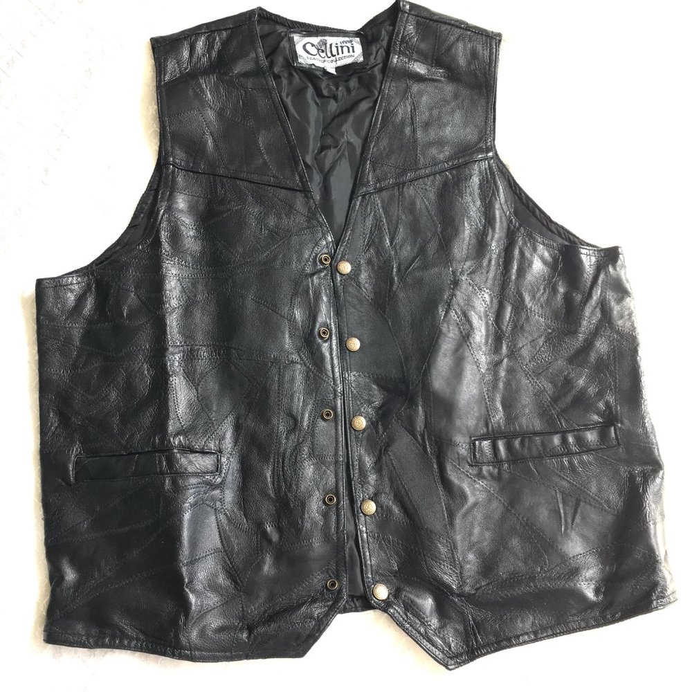 Cellini Collection Bikers Patchwork Leather Moto … - image 3